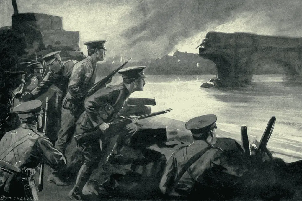 Image of British soldiers participating in World War One