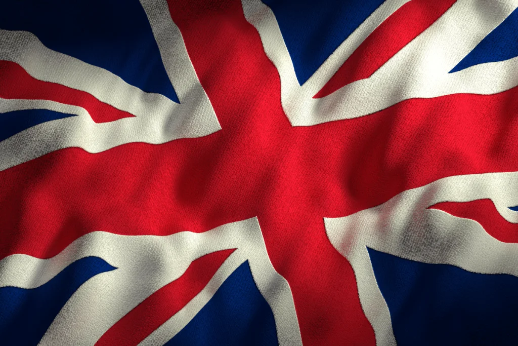 Image of the Union Jack, a historical symbol of the British Empire