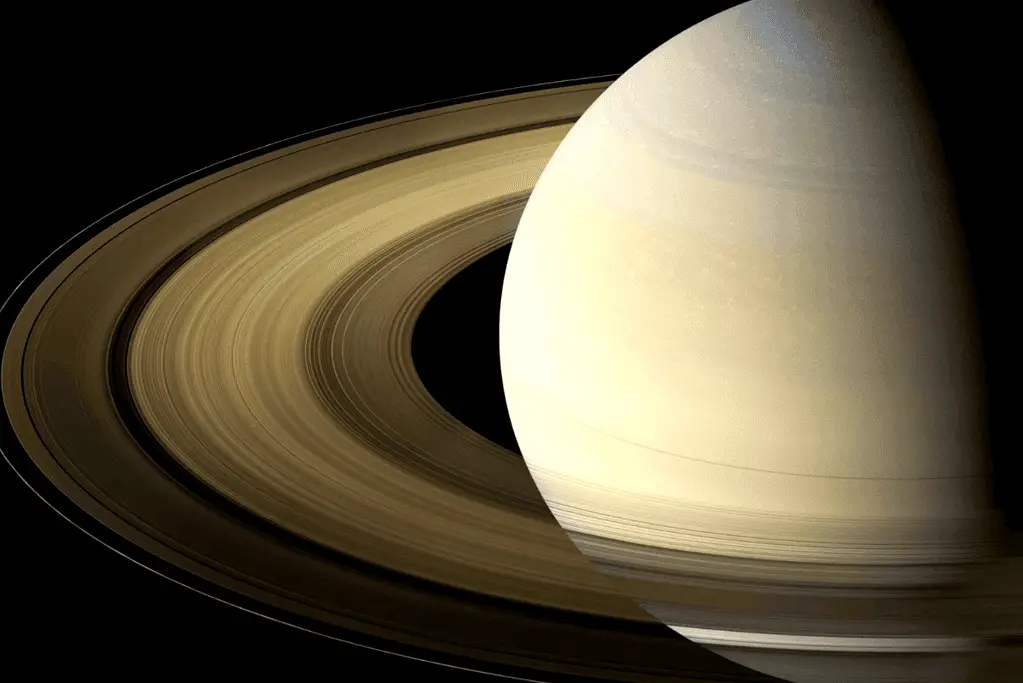 Image of one of the 7 wonders of the solar system, Saturn's rings