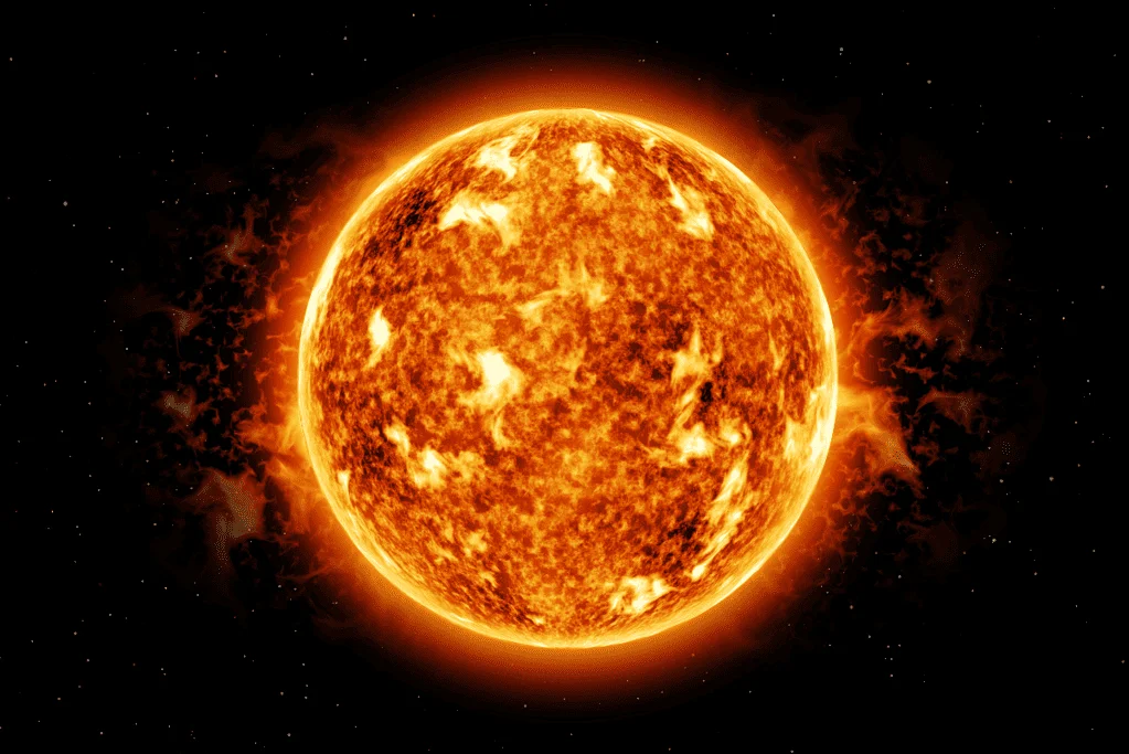 Image of a simulation of the surface of the sun