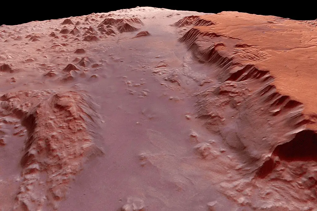 Image of the Valles Marineris canyon on Mars