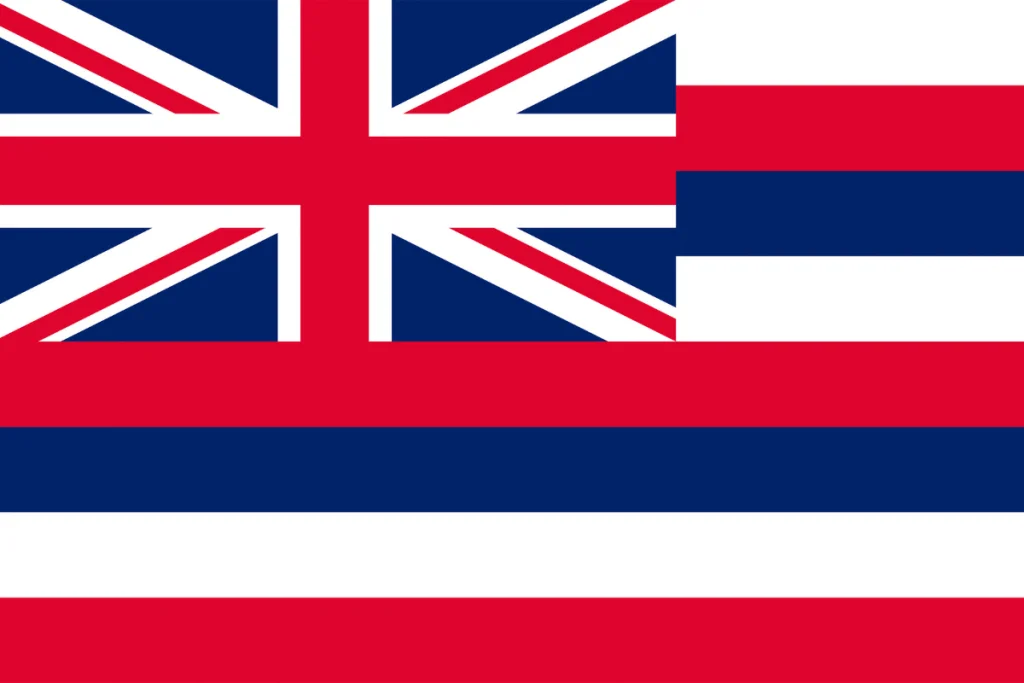 Image of the state flag of Hawaii, a state with one presidential birthplace