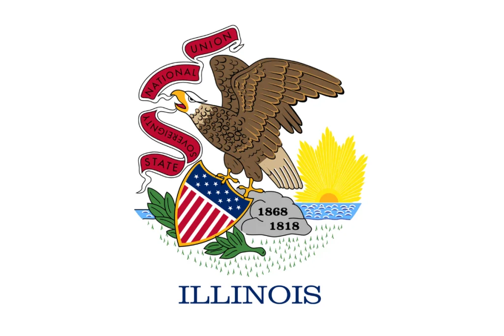 Image of the state flag of Illinois, a state with one presidential birthplace