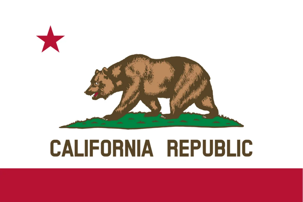 Image of the state flag of California, a state with one presidential birthplace