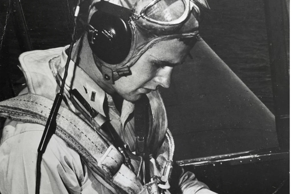 Image of furture U.S. President George H.W. Bush as a U.S. Navy pilot in World War II