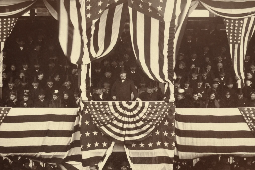 Image of U.S. President Grover Cleveland at his inauguration
