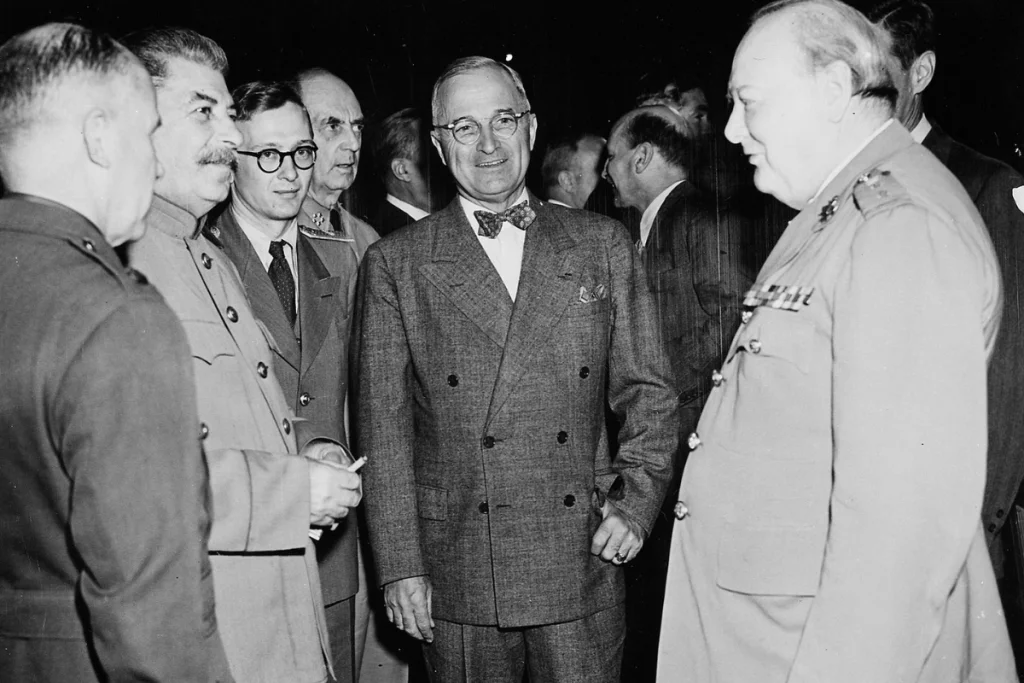 Image of U.S. President Harry S. Truman meeting with world leaders