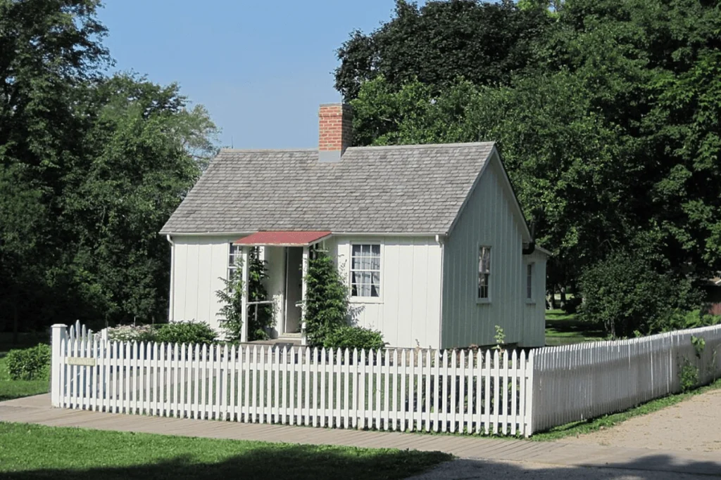 Image of the presidential birthplace of Herber Hoover in West Branch, Iowa