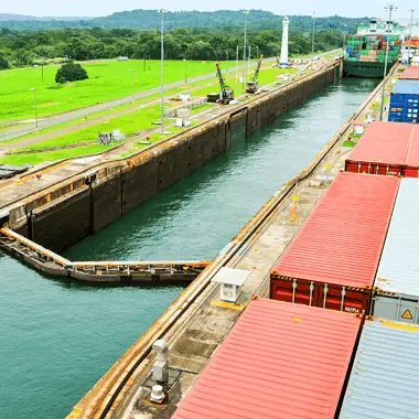 Image of one of the great 7 Wonders of the Modern World, the Panama Canal