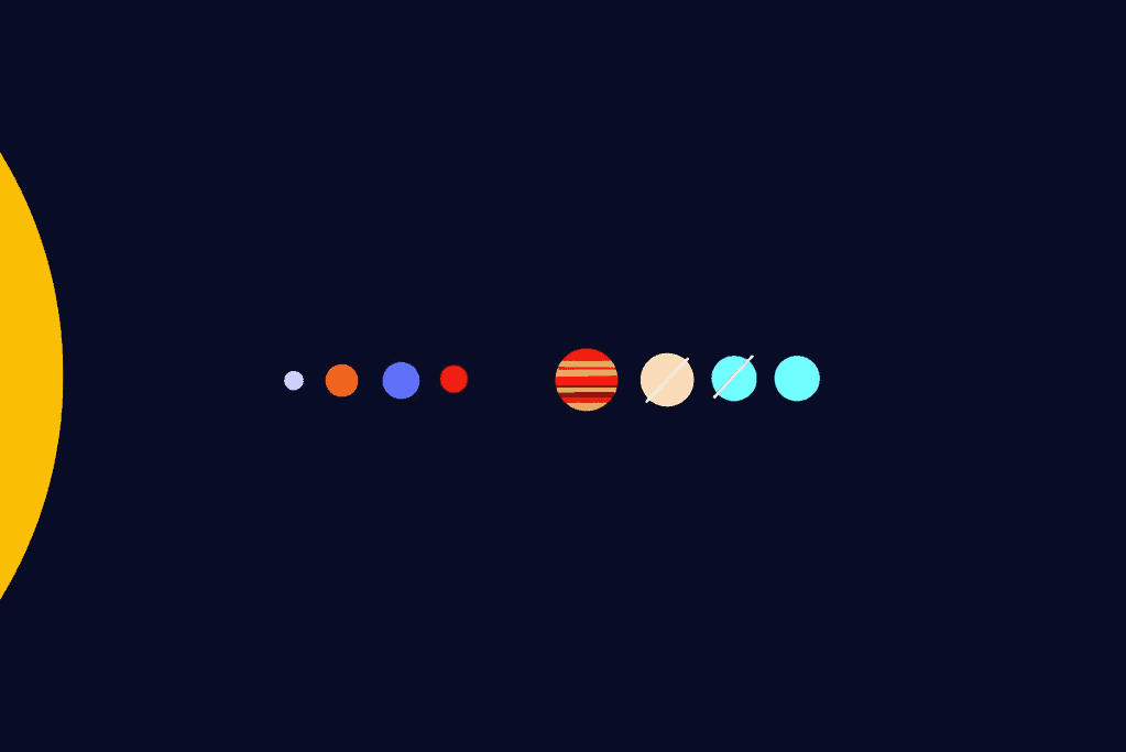 Vector image of the planets that contribute to the 7 Wonders of the Solar System