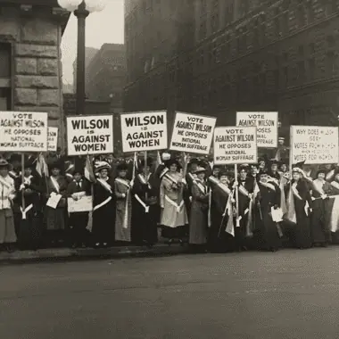 Image of women's suffrage movement leaders in Chicago, October 1916