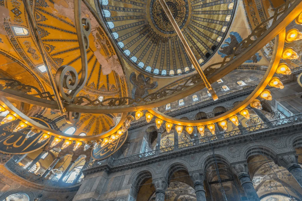 interior of the Hagia Sophia in Turkey