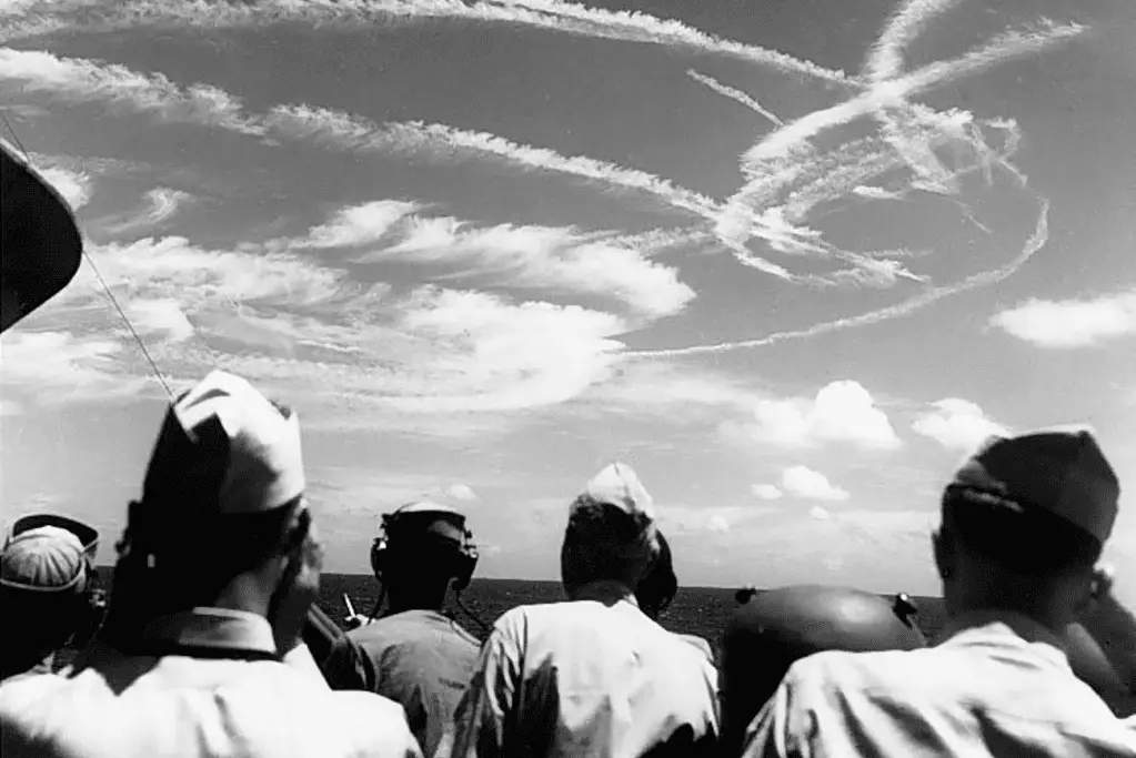 Image of one of the most iconic WW2 naval battles in the Pacific, the Battle of the Philippine Sea