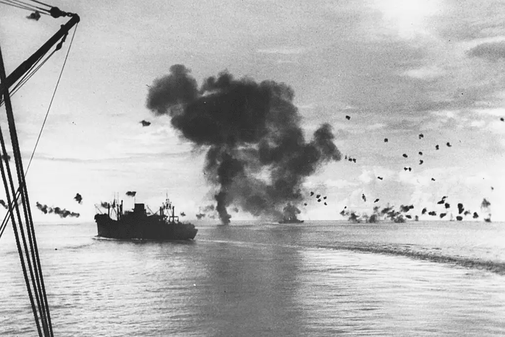Image of one of the WW2 naval battles off Guadalcanal in 1942-43