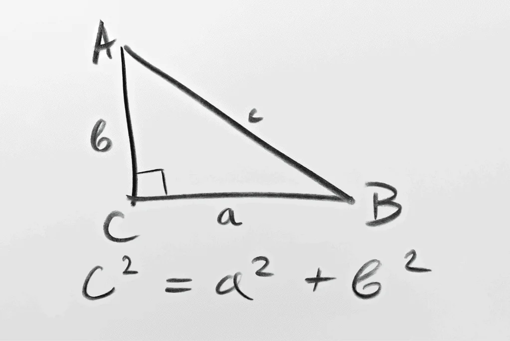 Image of a sketch of the Pythagorean theorem.