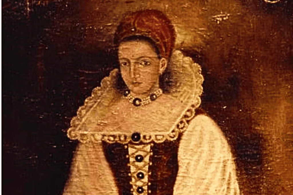 Image of a portrait of Elizabeth BĂĄthory, showcasing her aristocratic features and traditional 16th-century Hungarian dress, another scary historical figure from the middle ages
