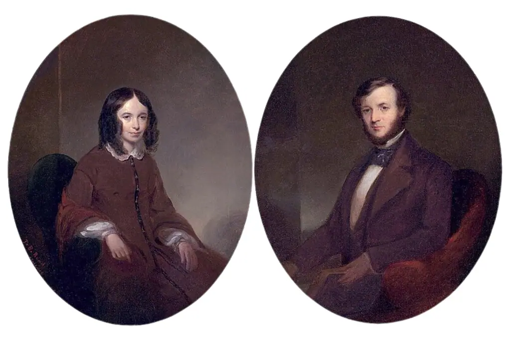 Image of portraits of Elizabeth Barrett and Robert Browning.