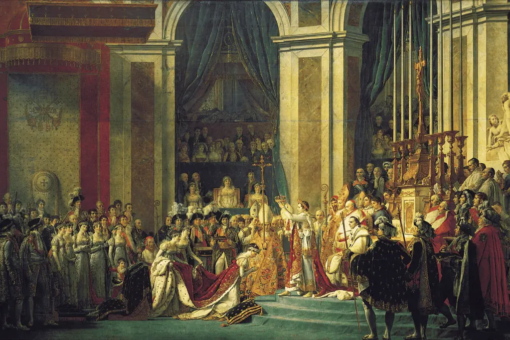 Image of the coronation of Napoleon and Josephine at Notre Dame, December 1804.
