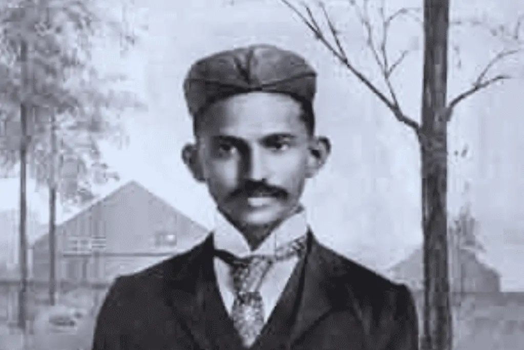 facts-about-mahatma-gandhi-south-africa Image of Gandhi as a young lawyer in South Africa for a blog post covering facts about Mahatma Gandhi.