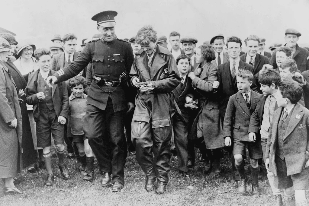 Image of Amelia Earhart soon after her arrival in Europe for a blog post covering fascinating facts about Amelia Earhart.