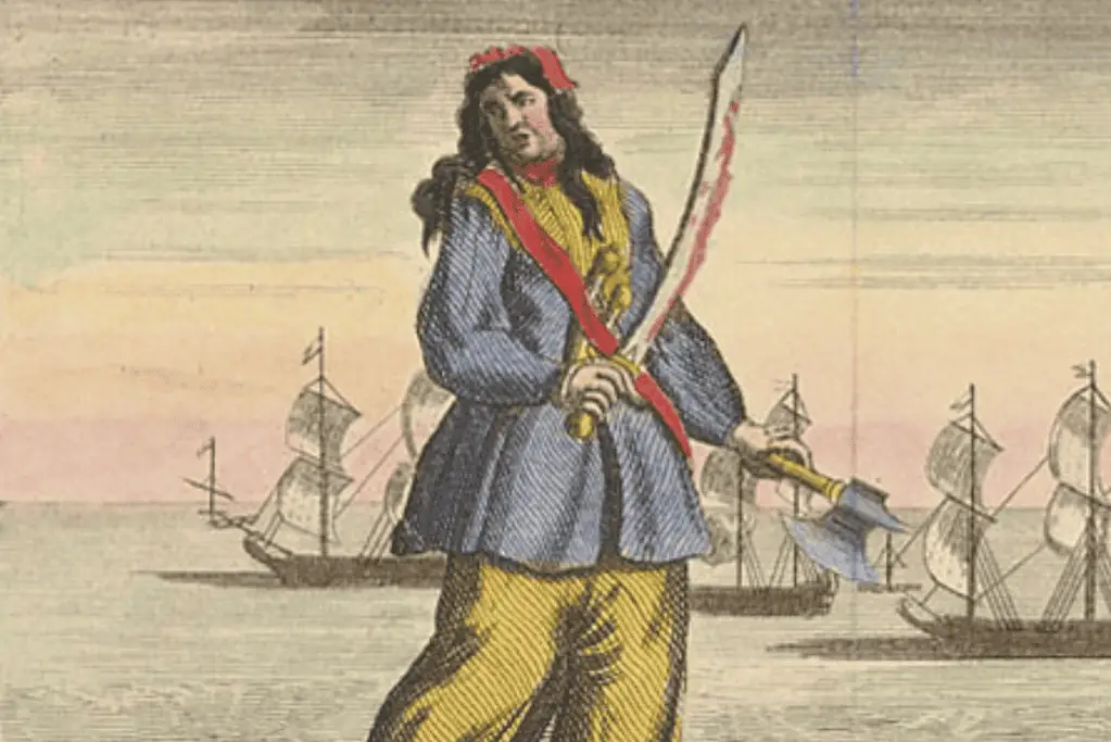 Image of an asrtist's depiction of pirate Anne Bonny for a blog post covering facts about Charles Vane.