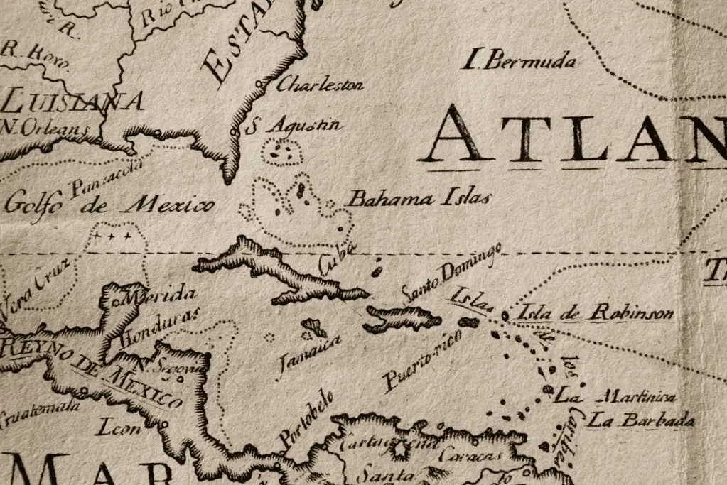 Image of a map of the Carribean.