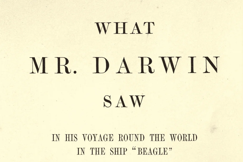Image of the cover of a book published in 1880 chronicling Darwin's voyage of discovery on the Beagle.