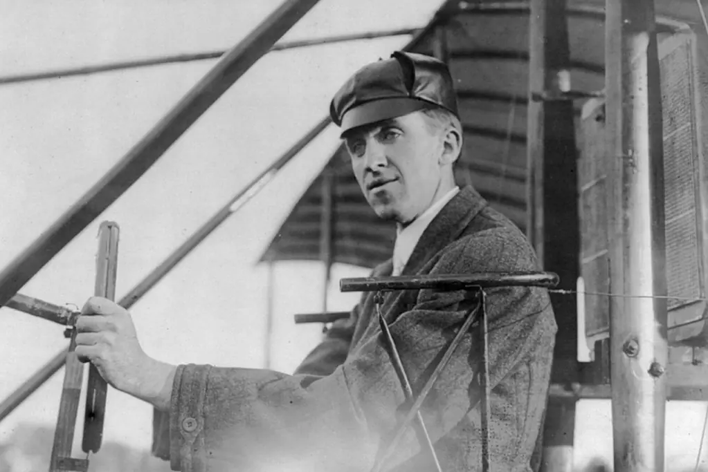 pioneers-of-aviation-eugene-ely Image of the first aviator to take off from a ship, Eugene Ely.