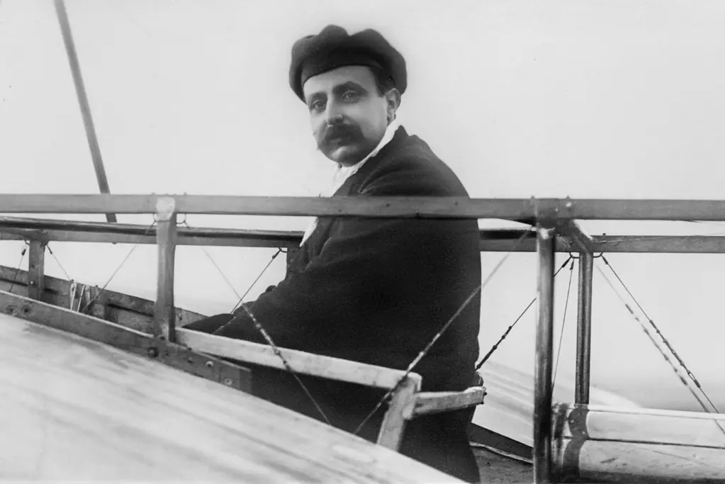 pioneers-of-aviation-louis-blériot Image of French aviation pioneer Louis Blériot at the controls of a Blériot XI.