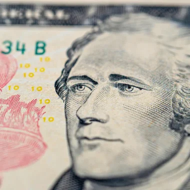Image of Alexander Hamilton on the U.S. $10 bill for an article covering 10 interesting facts about Alexander Hamilton.