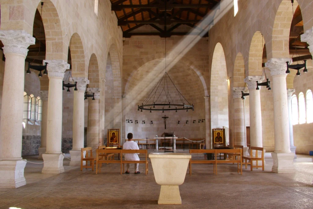 Image of the beautiful interior and altar of the Church of the Multiplication.
