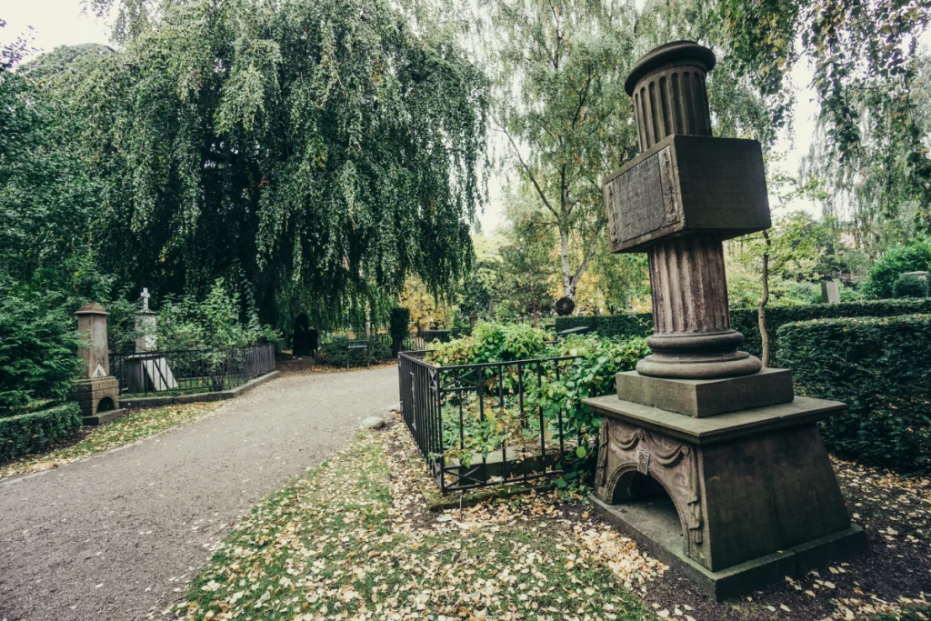 Image of Assistens Cemetery graves: Where Hans Christian Andersen's tales found their final page for a blog post covering the most famous cemeteries in the world.