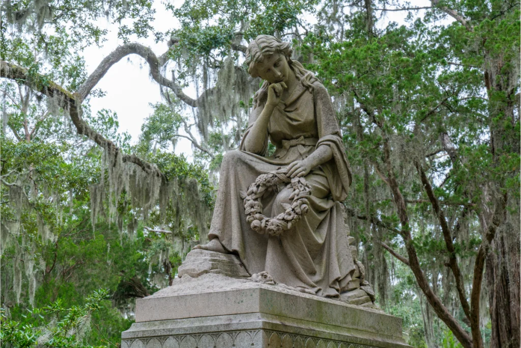 Image of Bonaventure: Where Southern Gothic whispers eternal tales through veiled marble tears for a blog post covering the most famous cemeteries in the world.