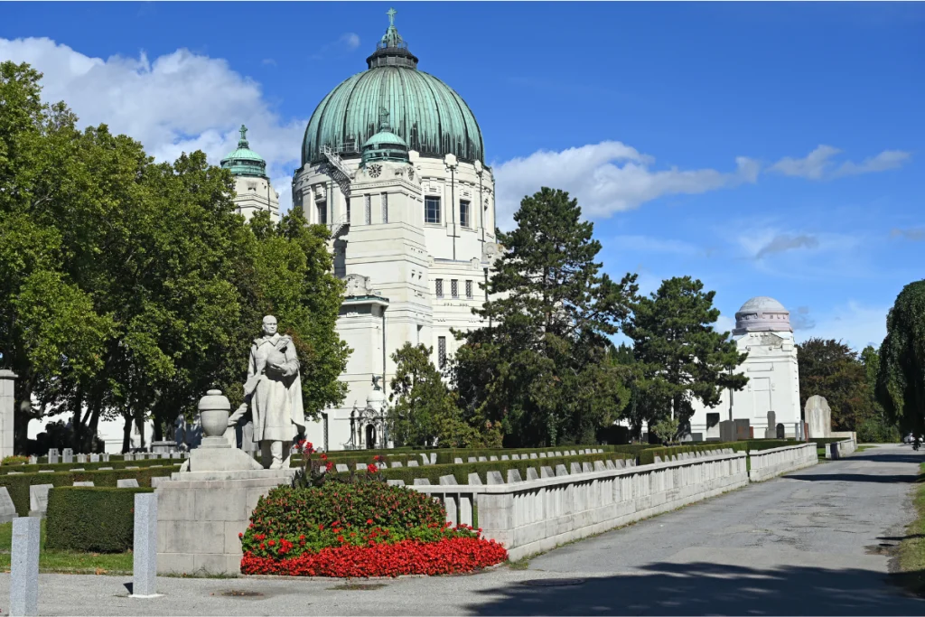 Image of Zentralfriedhof: Vienna's star-studded necropolis where Beethoven conducts an eternal symphony.