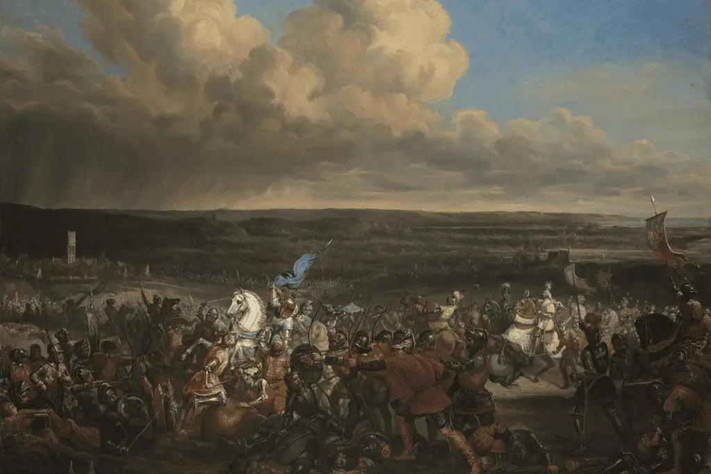 Image of a battle scene at the Battle of Formigny.