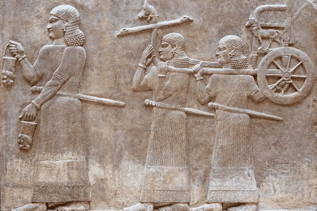 bronze-age-civilizations-main Image of several Sumerian era figures on a wall mural for a blog post covering major Bronze Age civilizations.