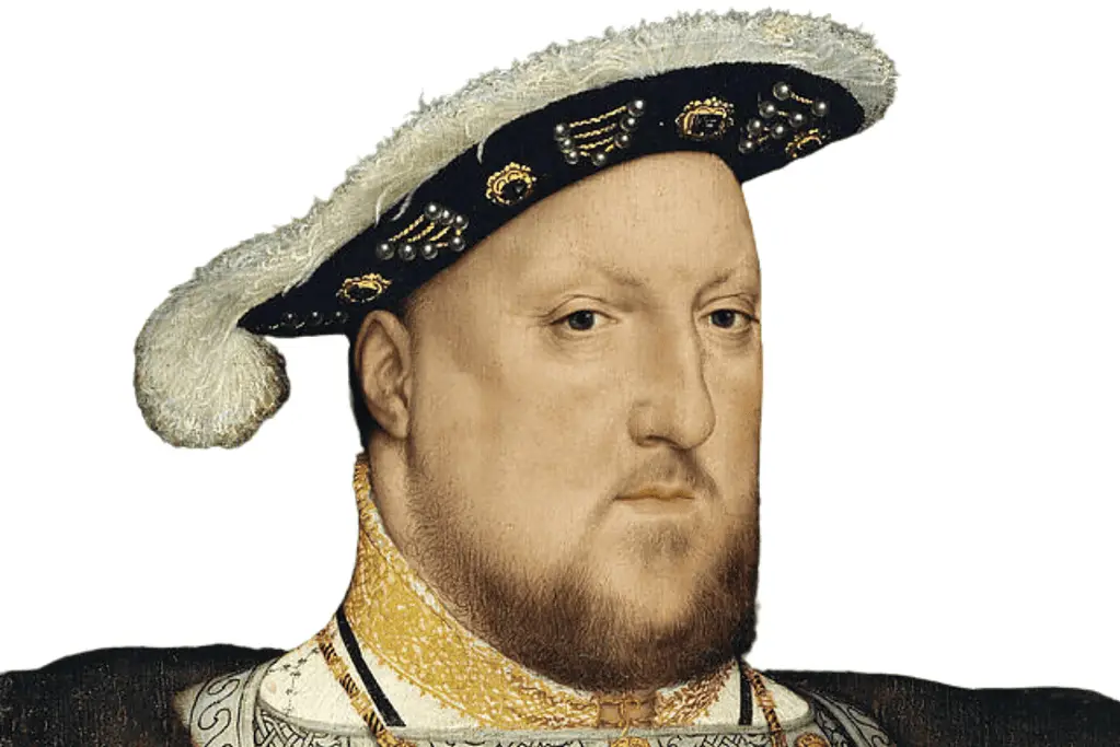 Image a portrait of Henry VIII with the blue background removed.