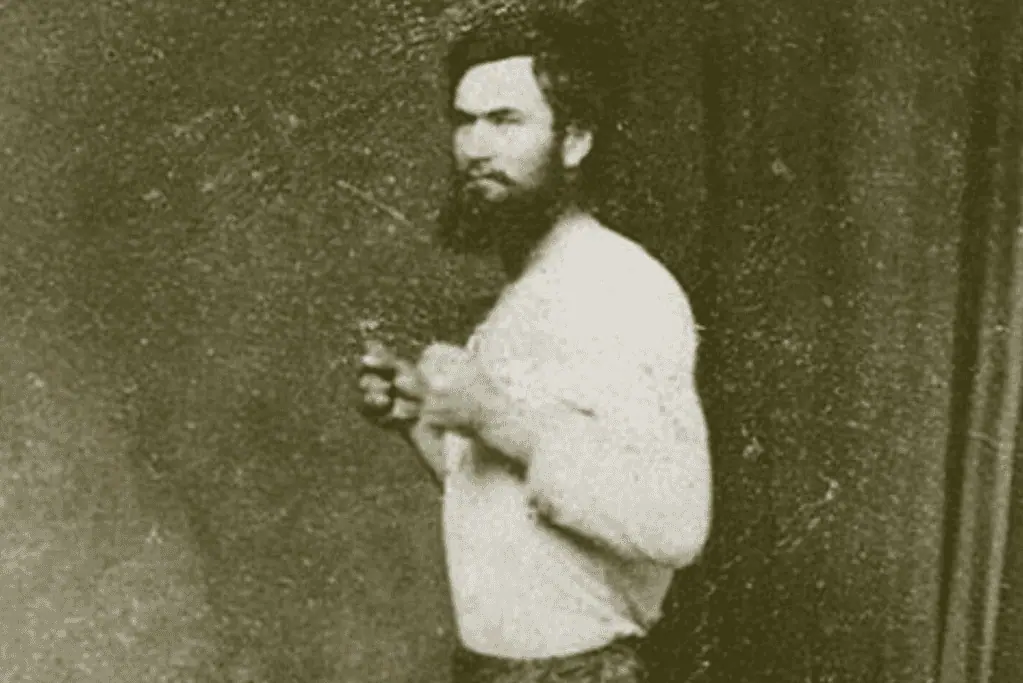 Image of the Australian outlaw, Ned Kelly, in his prizefighting days, for a blog post covering interesting facts about Ned Kelly