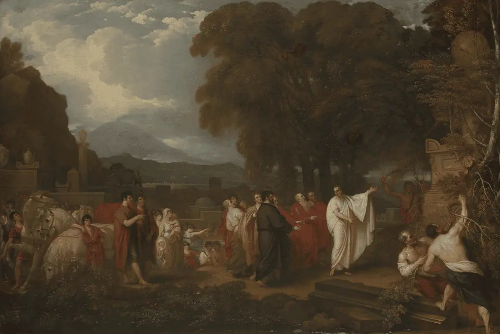 facts-about-cicero-closing Image of a painting of Civero discovering the tomb of Archimedes.