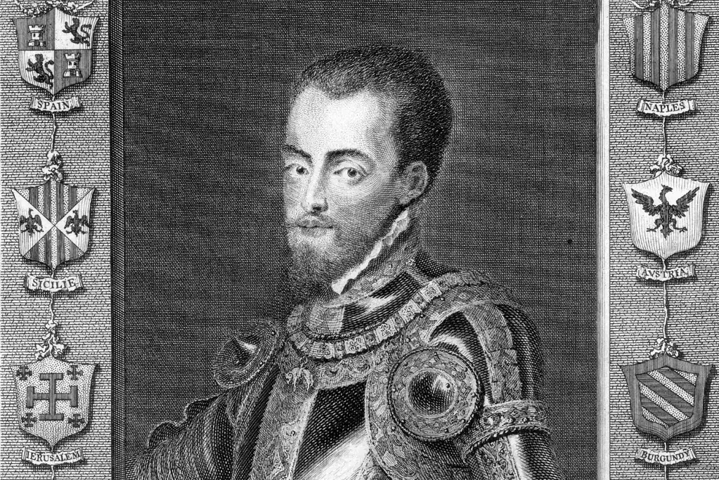 list-of-spanish-monarchs-phillip-II Image of a drawing of Spain's Phillip II for a blog post providing the list of Spanish kings and queens.