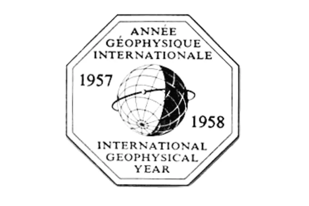 famous-expeditions-to-antarctica Image of the logo of the Internation Geophysical Year, an international expedition to study Earth's Arctic regions.